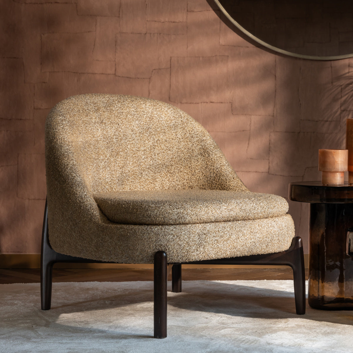 Beige fabric armchair | Dôme Deco Pax