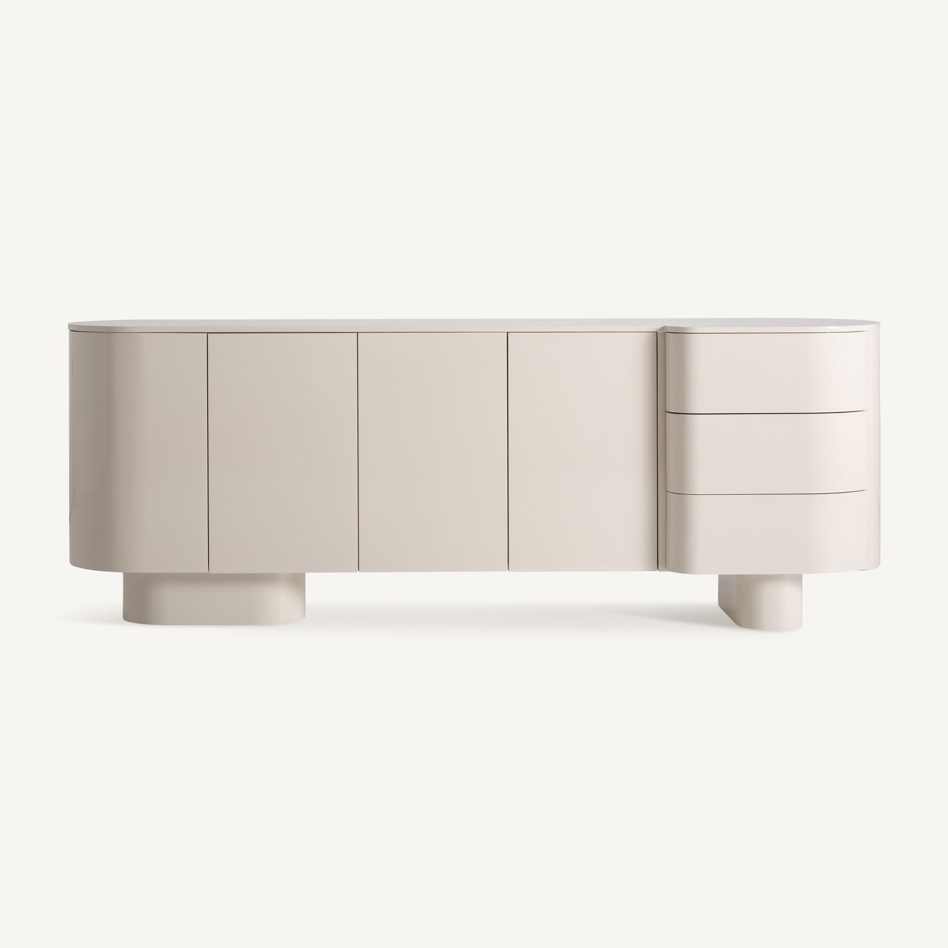 Buffet long 4 portes bois blanc cassé | VICAL Haton | REMO-HOME, mobilier design et décoration d'intérieur