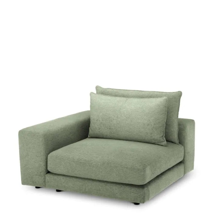 Module d'angle gauche en tissu Montier turquoise | Eichholtz Lounge Club S