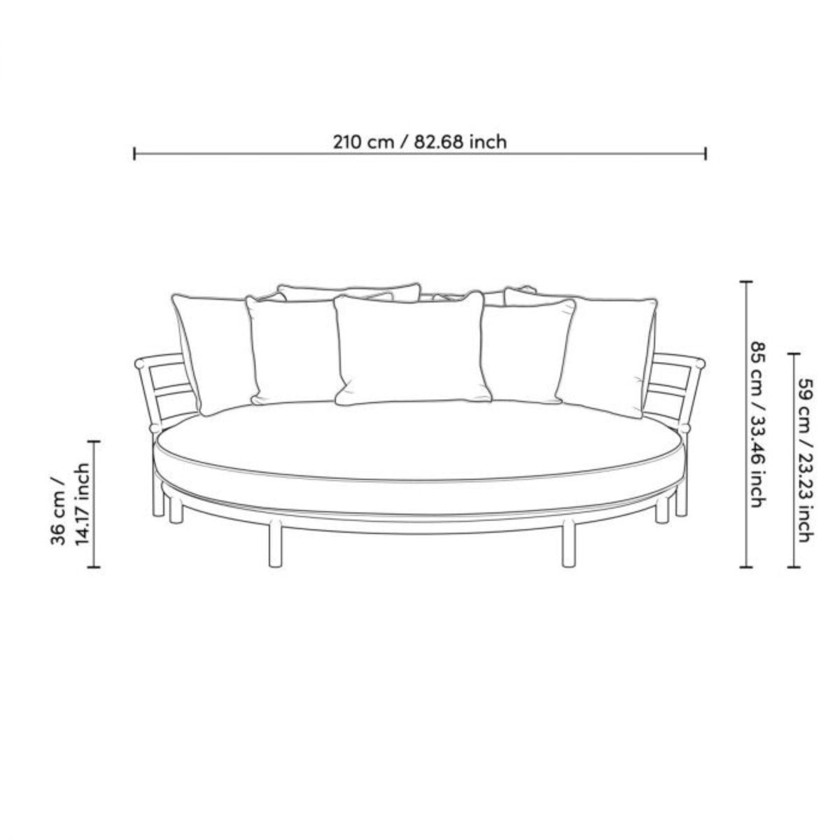 Canapé d'extérieur rond 2 places en métal sable | Eichholtz Laguno | REMO-HOME, mobilier et décoration d'intérieur