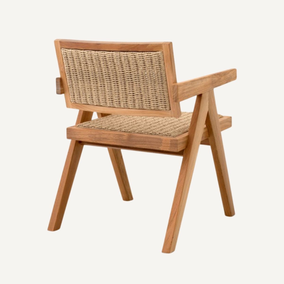 Chaise extérieure en teck et tissage marron | Eichholtz Kristo | REMO-HOME, mobilier et décoration d'intérieur