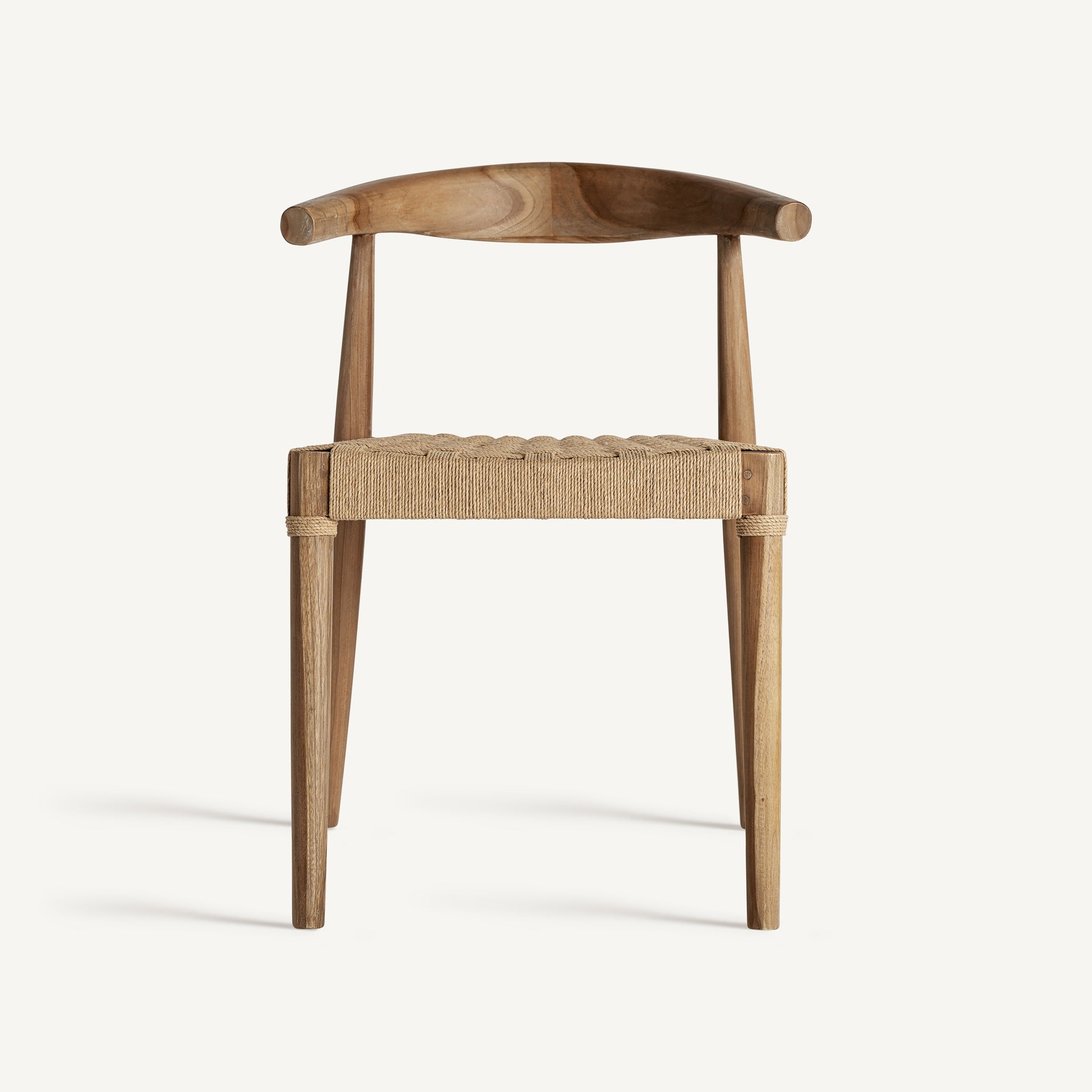Chaise bois teck massif et assise corde tissée | VICAL Figeac | REMO-HOME, mobilier design et décoration d'intérieur