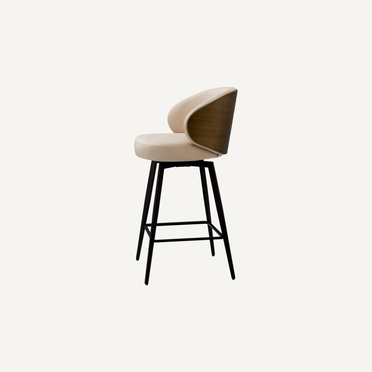 Chaise de comptoir en tissu beige | Eichholtz Camerota |  REMO-HOME, mobilier et décoration d'intérieur