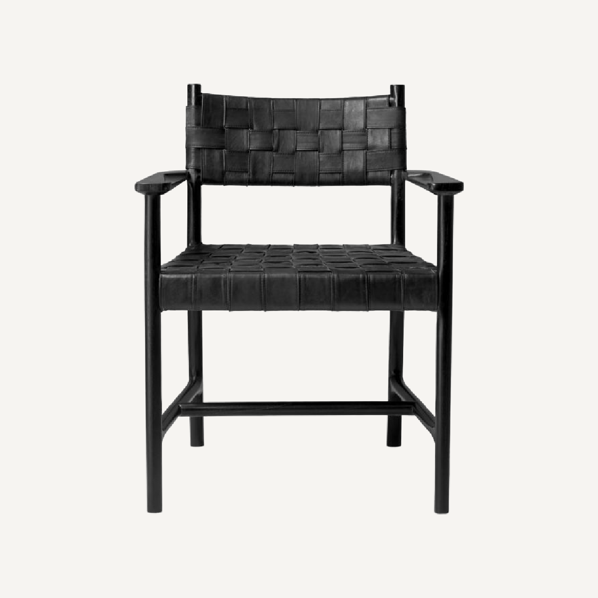 Chaise de salle à manger avec accoudoirs en cuir noir | Eichholtz Tiberio | REMO-HOME, mobilier et décoration d'intérieur