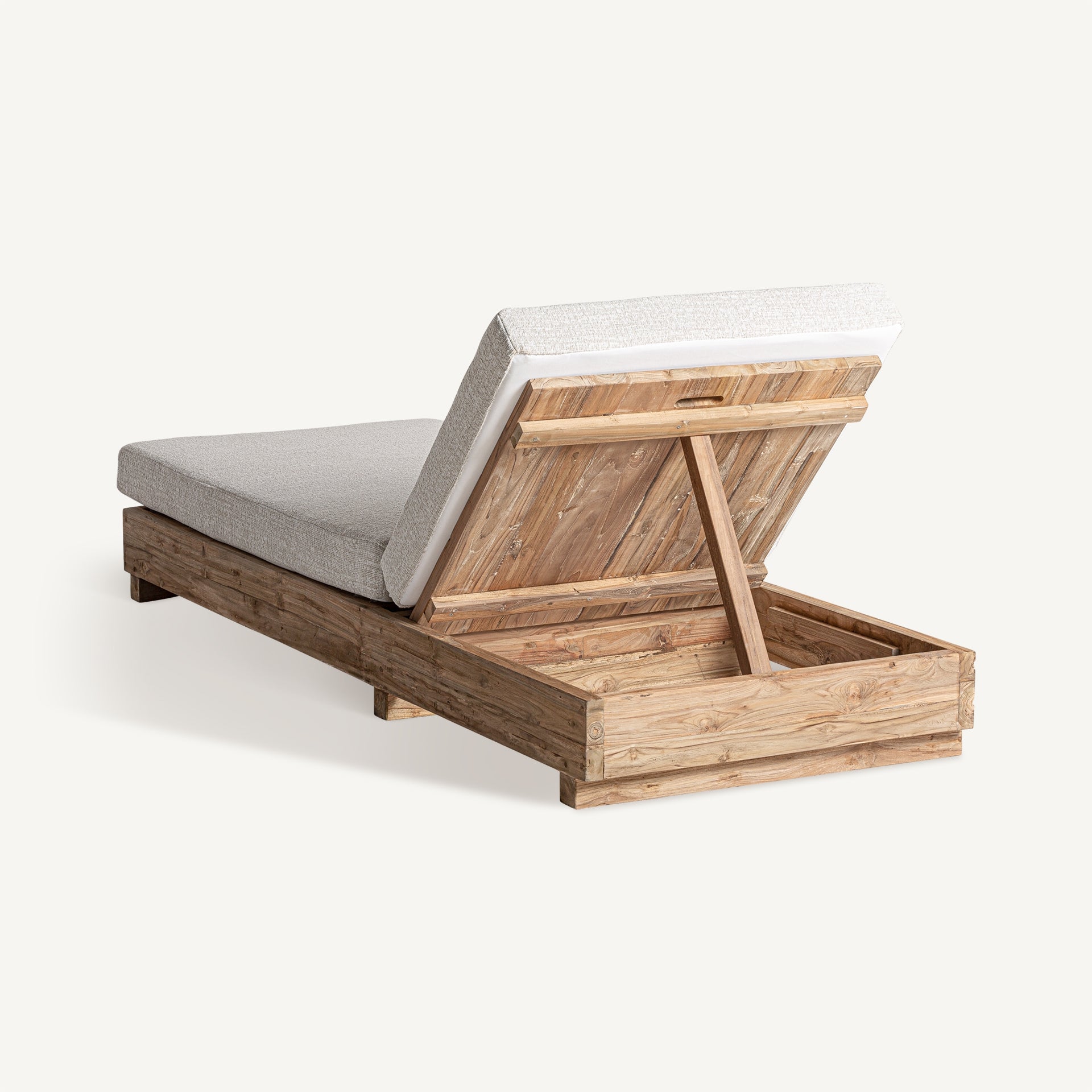 Chaise longue extérieure teck recyclé pliable | VICAL Pure | REMO-HOME, mobilier design et décoration d'intérieur