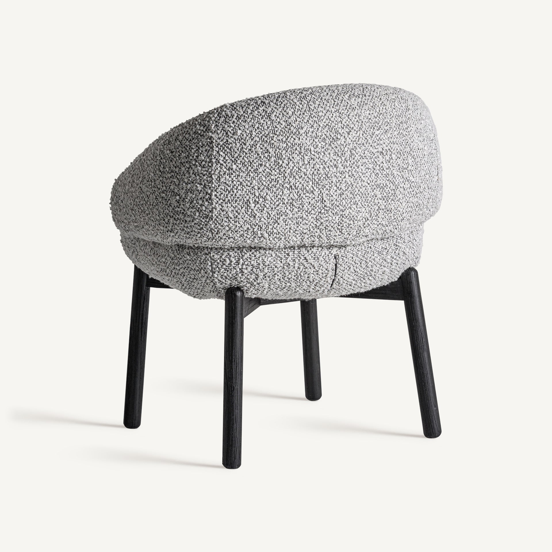 Chaise ronde en tissu gris | VICAL Jacquard | REMO-HOME, mobilier design et décoration d'intérieur