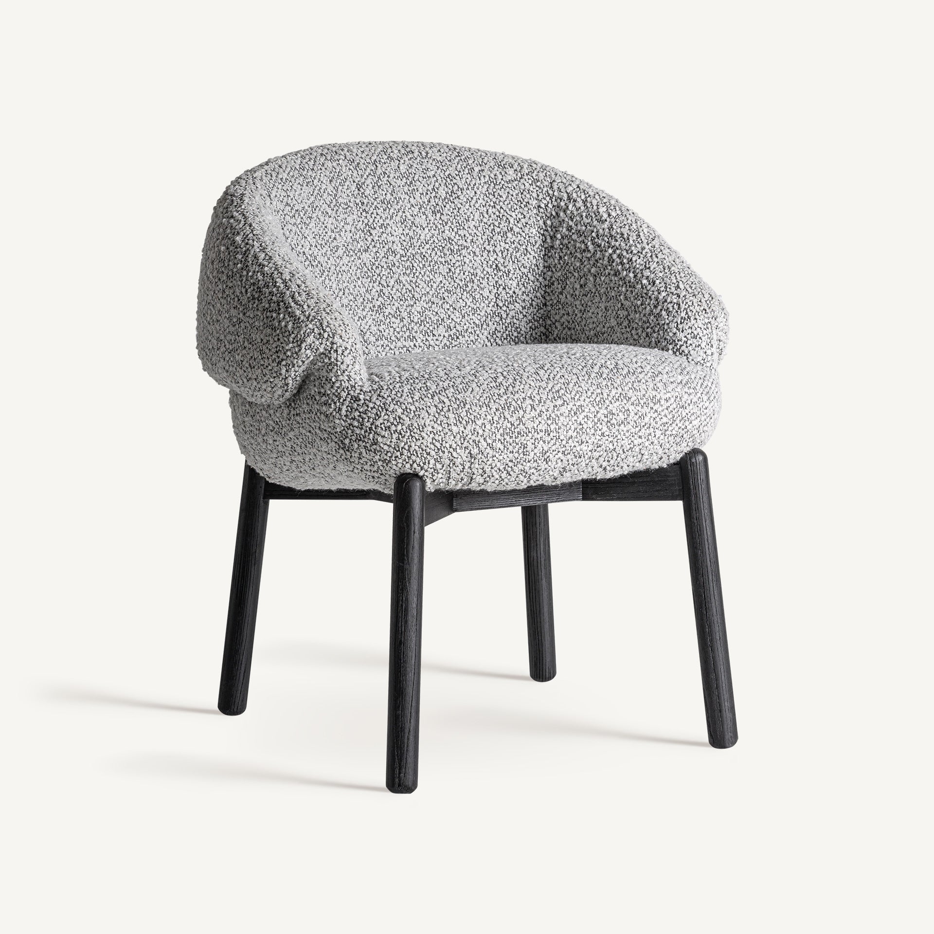 Chaise ronde en tissu gris | VICAL Jacquard | REMO-HOME, mobilier design et décoration d'intérieur