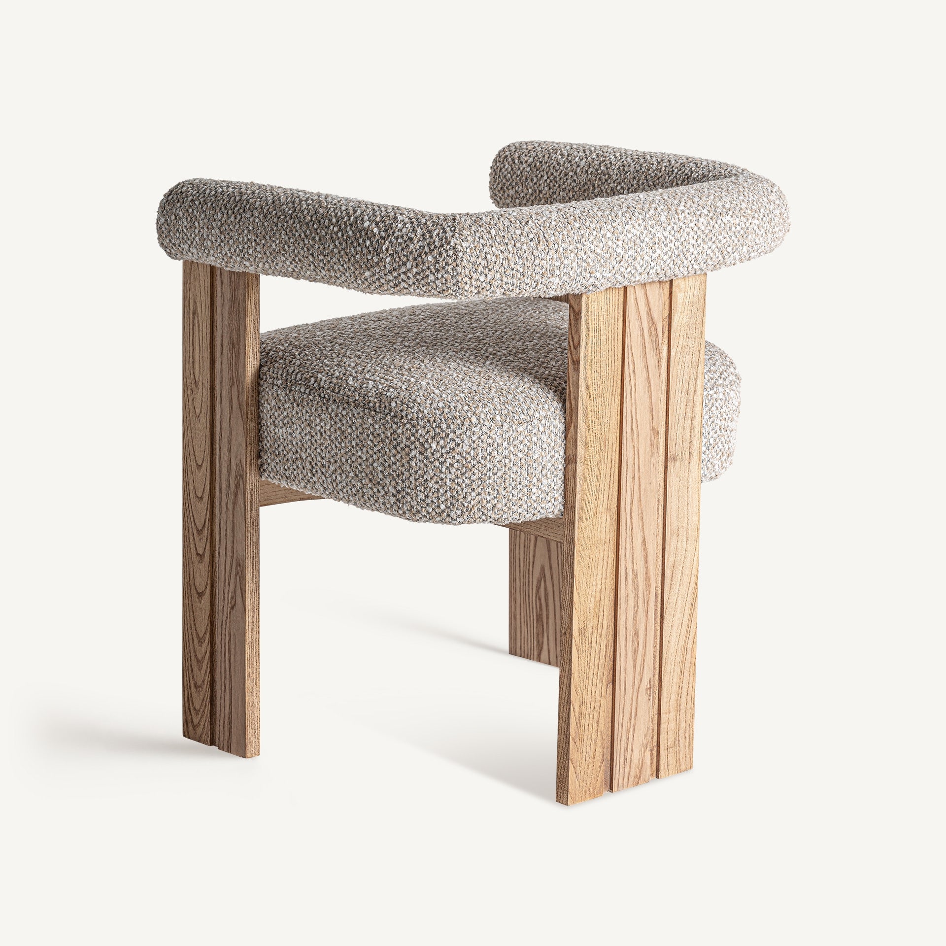 Chaise salle à manger tissu gris chiné et chêne clair | VICAL Ustka | REMO-HOME, mobilier design et décoration d'intérieur