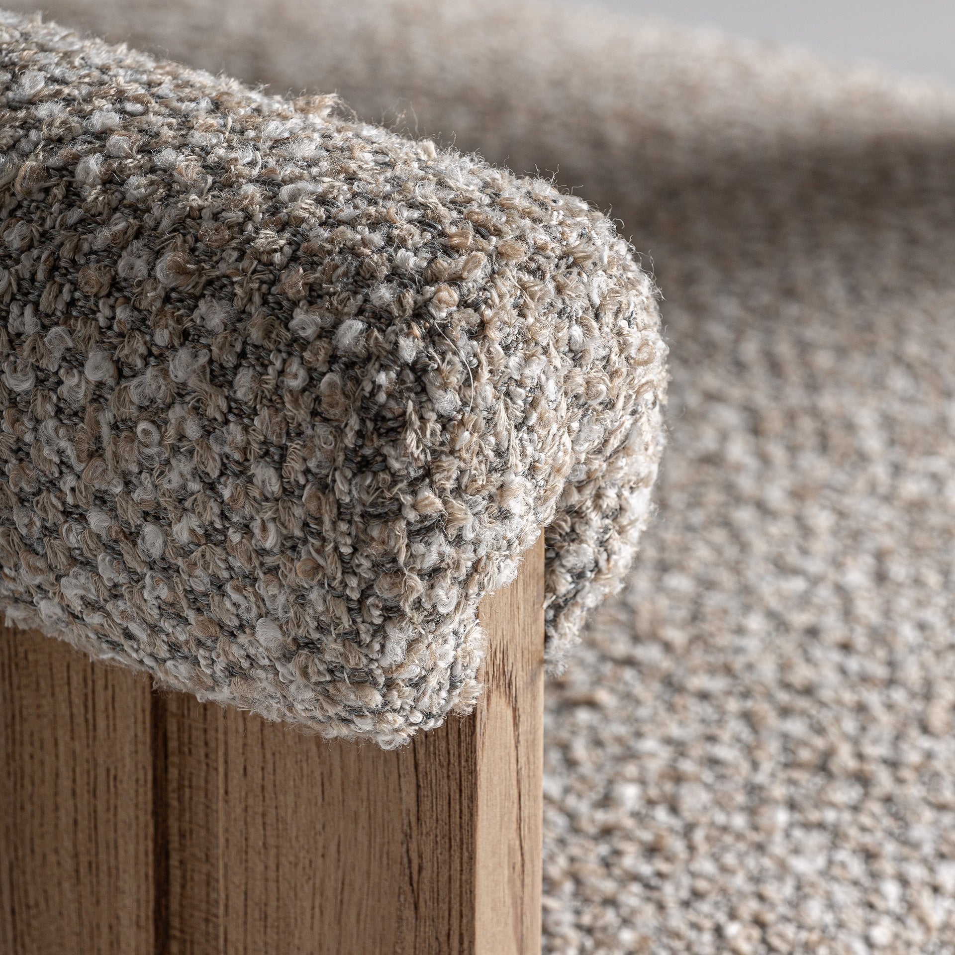 Chaise salle à manger tissu gris chiné et chêne clair | VICAL Ustka | REMO-HOME, mobilier design et décoration d'intérieur