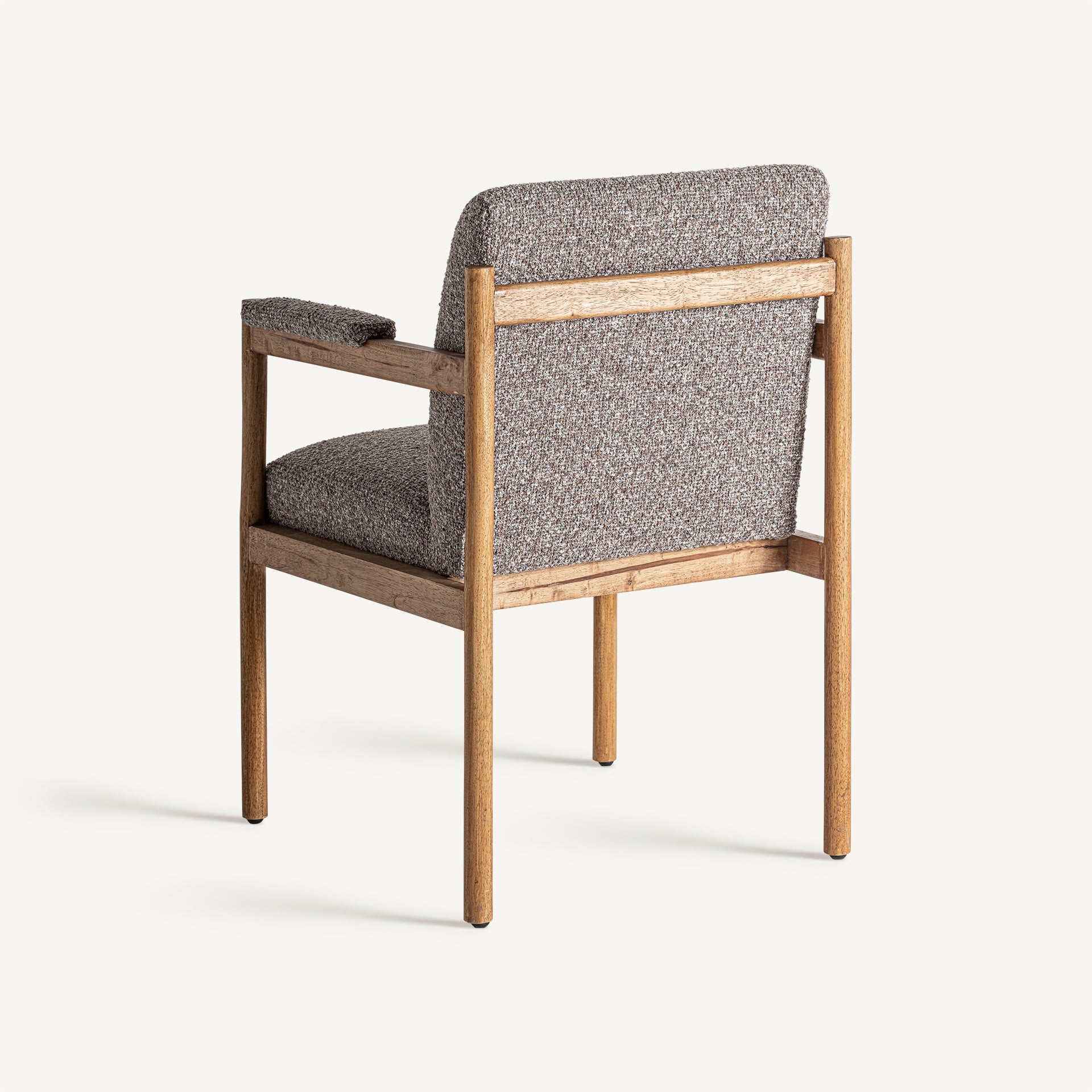 Chaise salle à manger tissu gris et bois hévéa | VICAL Bezier | REMO-HOME, mobilier design et décoration d'intérieur