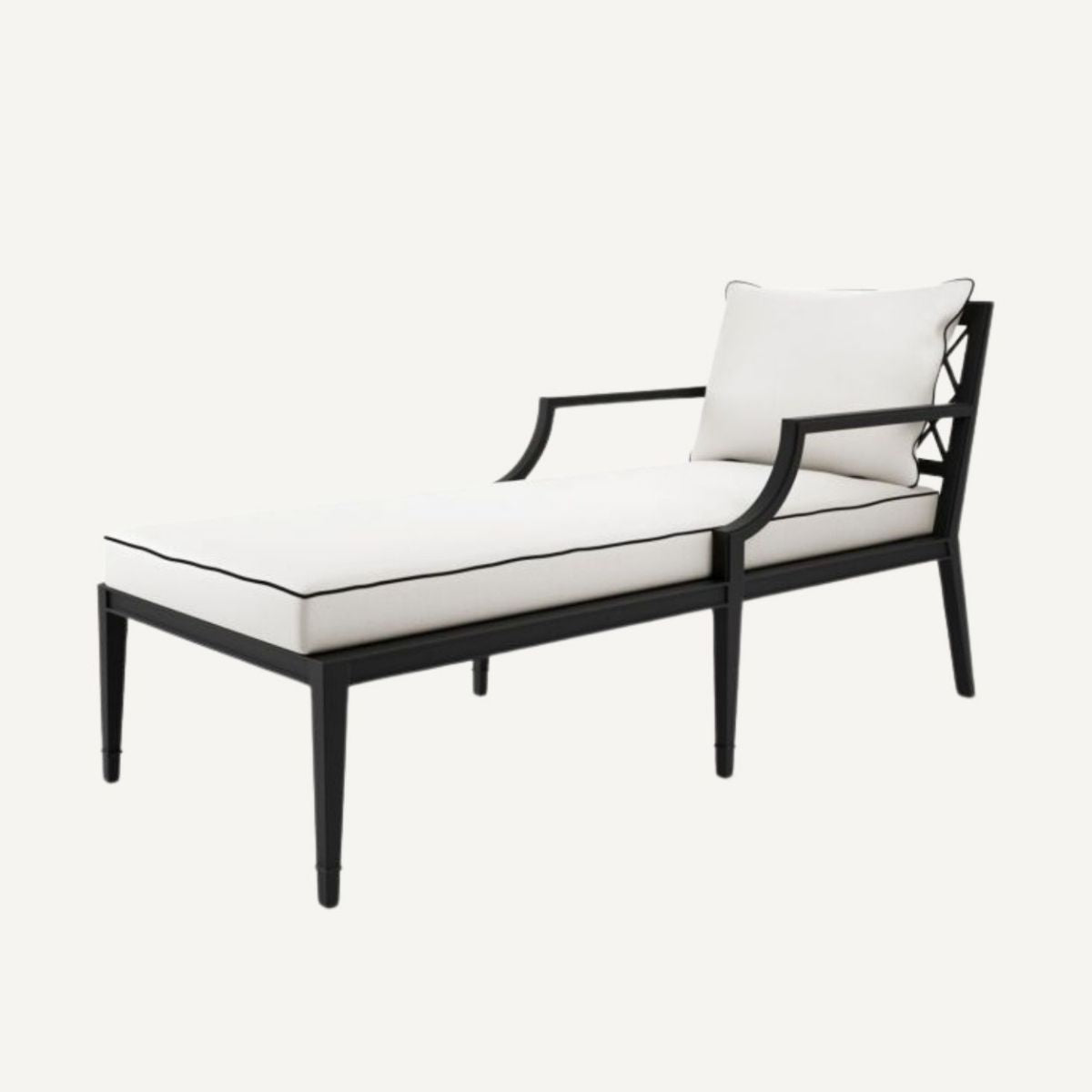 Chaise longue noire et blanche | Eichholtz Bella Vista | REMO-HOME, mobilier et décoration d'intérieur