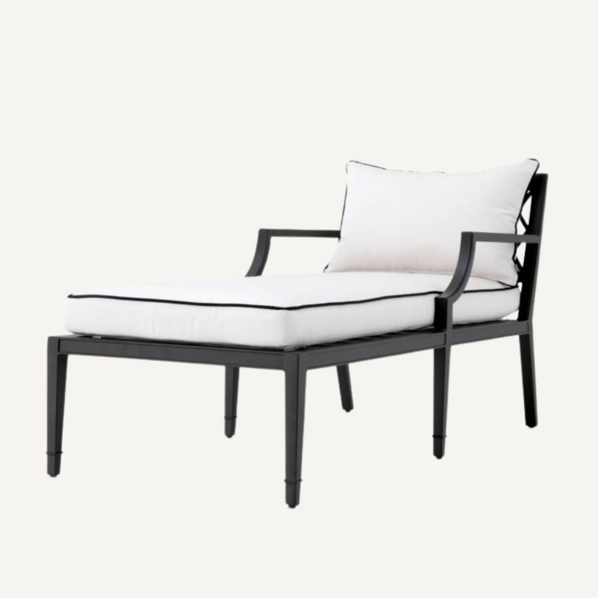 Chaise longue noire et blanche | Eichholtz Bella Vista | REMO-HOME, mobilier et décoration d'intérieur