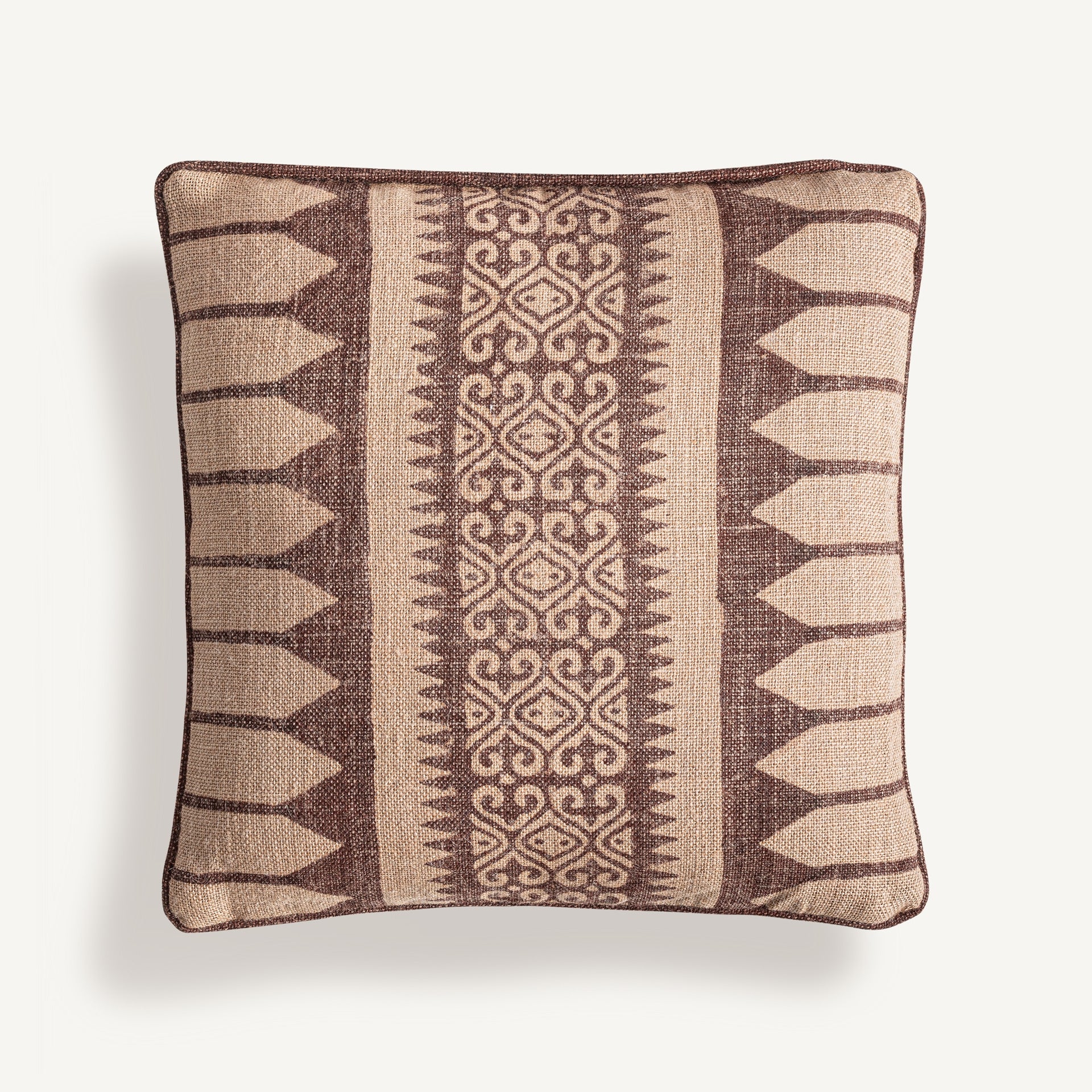 Coussin jute et fibres tissées beige et marron | VICAL Nun | REMO-HOME, mobilier design et décoration d'intérieur