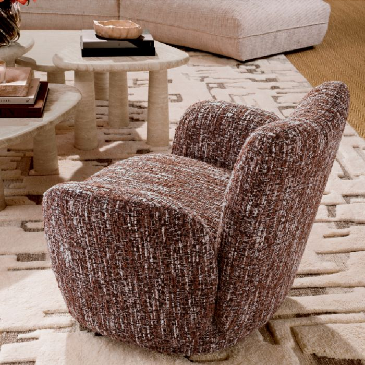 Fauteuil bouclé rouge | Eichholtz Merida | REMO-HOME, mobilier et décoration d'intérieur