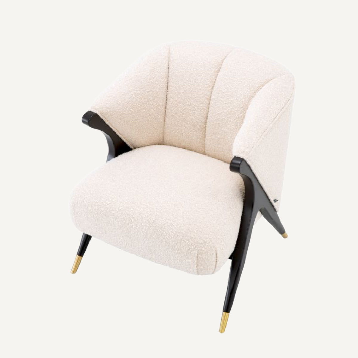 Fauteuil bouclé crème | Eichholtz Pavone | REMO-HOME, mobilier et décoration d'intérieur