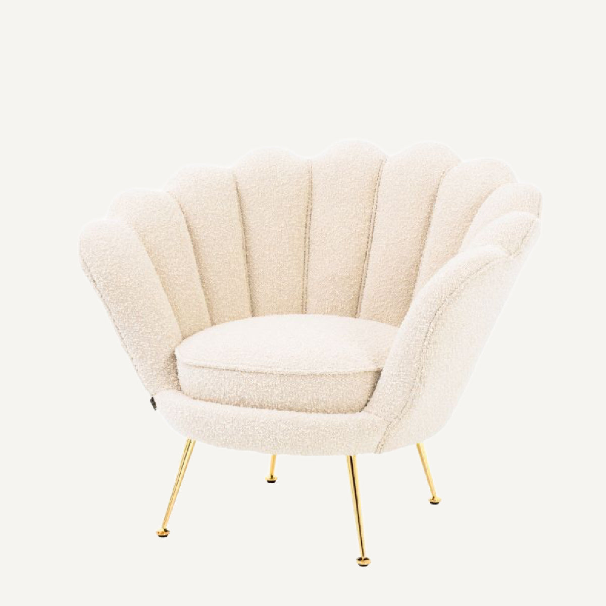 Fauteuil bouclé crème | Eichholtz Trapezium | REMO-HOME, mobilier et décoration d'intérieur