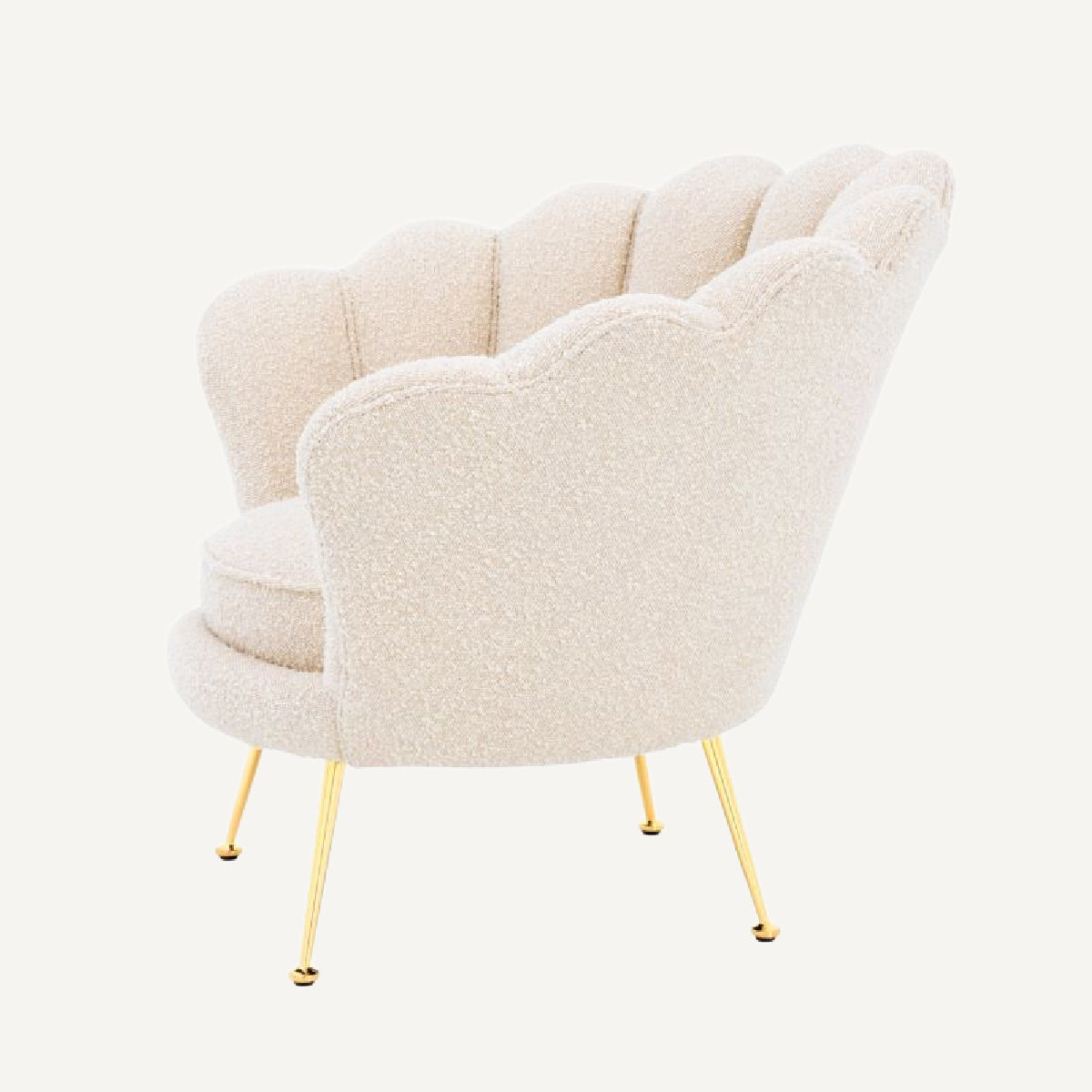 Fauteuil bouclé crème | Eichholtz Trapezium | REMO-HOME, mobilier et décoration d'intérieur