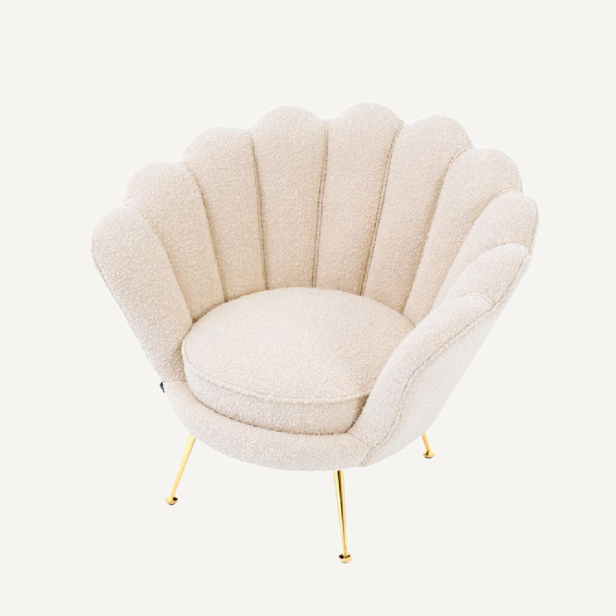 Fauteuil bouclé crème | Eichholtz Trapezium | REMO-HOME, mobilier et décoration d'intérieur