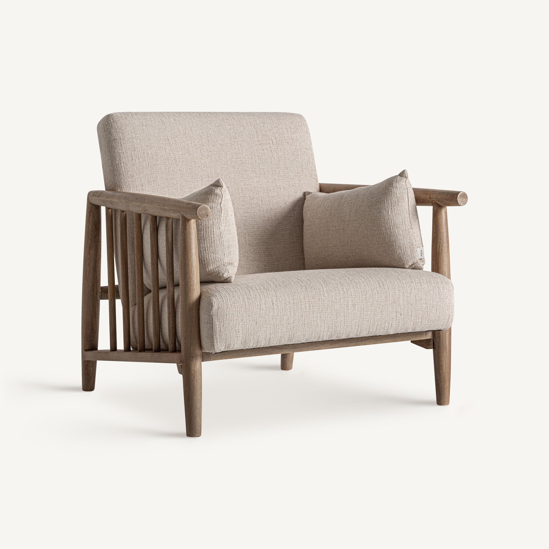 Fauteuil capitonné tissu beige | VICAL Grebin | REMO-HOME, mobilier design et décoration d'intérieur
