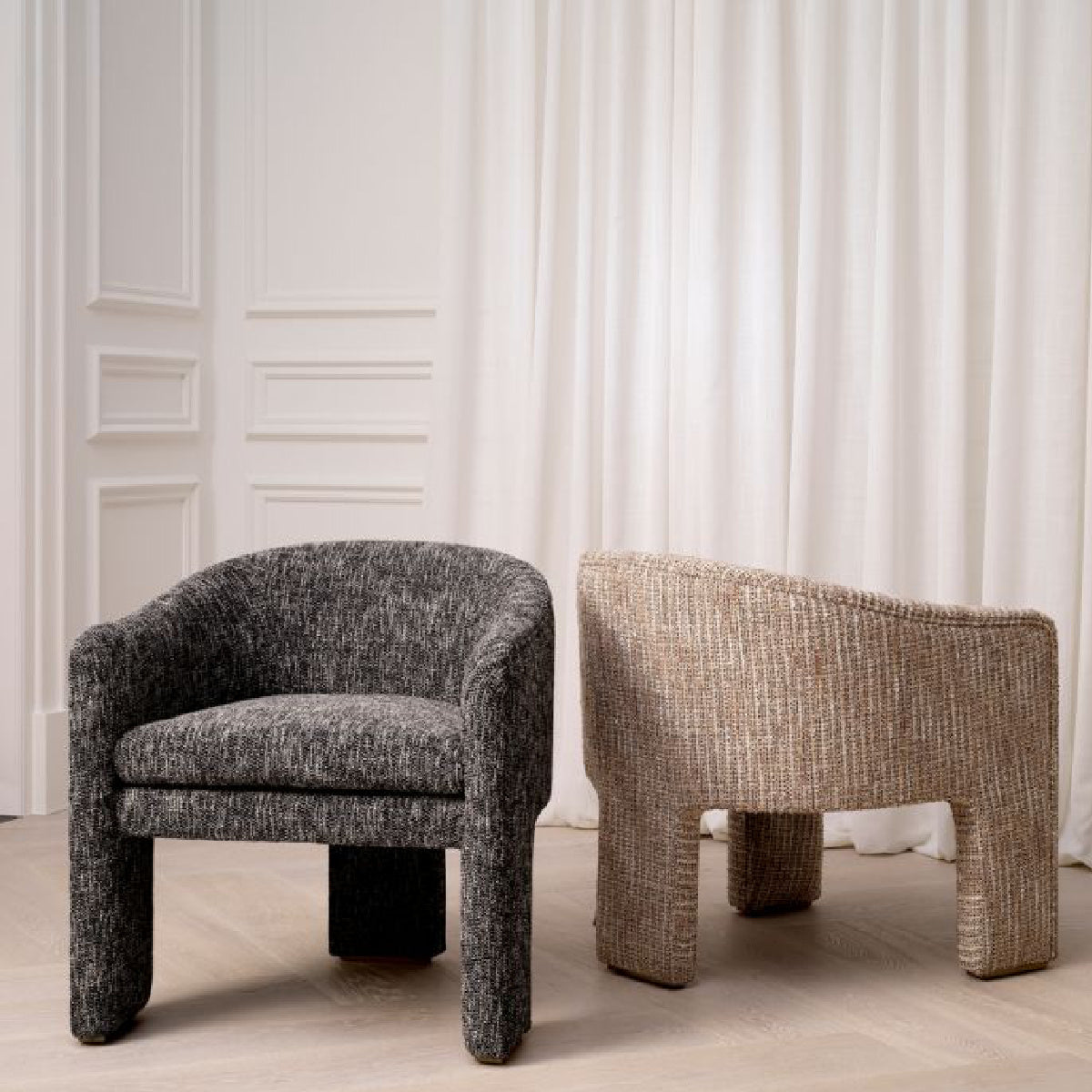 Fauteuil en tissu beige | Eichholtz Pebbles | REMO-HOME, mobilier et décoration d'intérieur