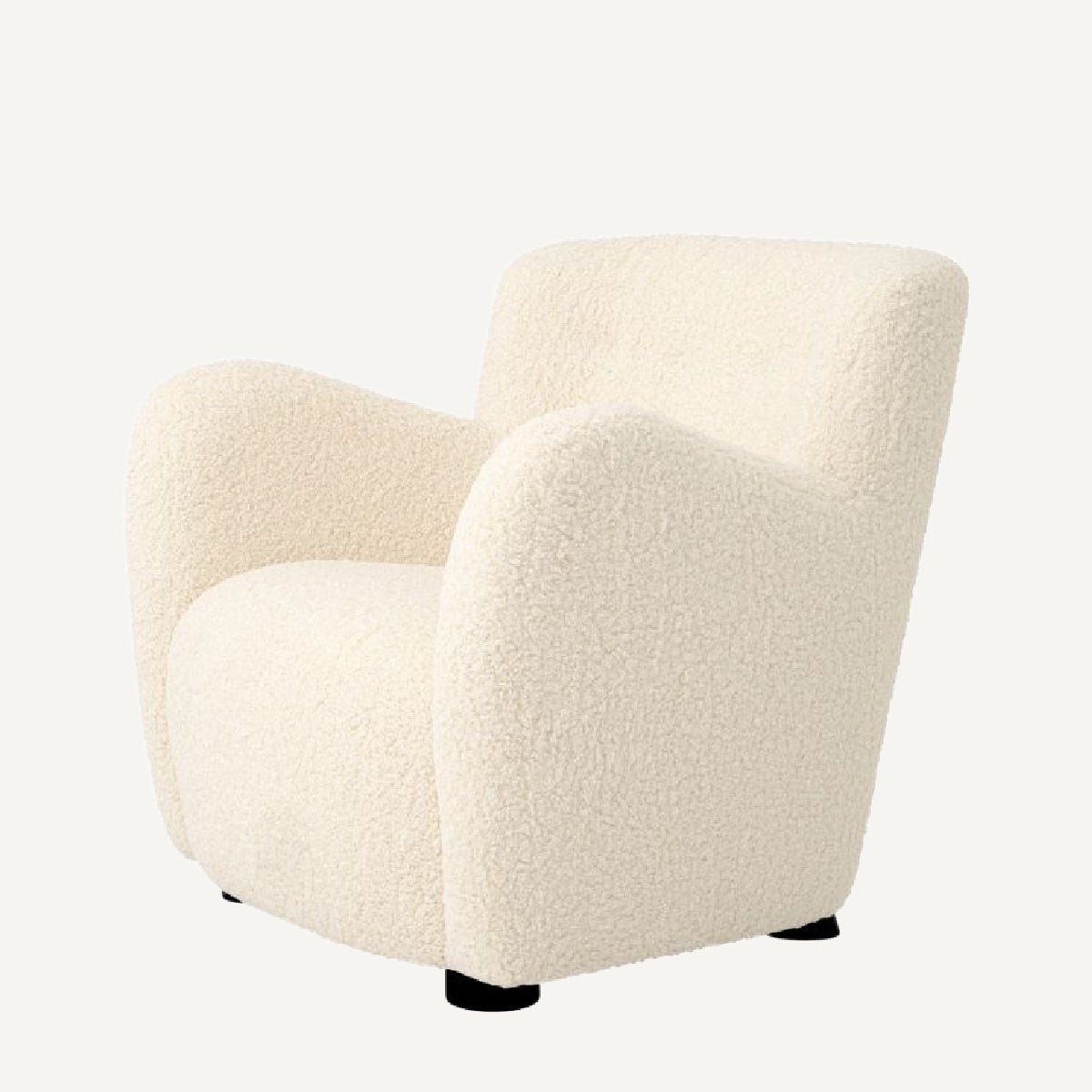 Fauteuil en tissu sherpa blanc | Eichholtz Bixby | REMO-HOME, mobilier et décoration d'intérieur