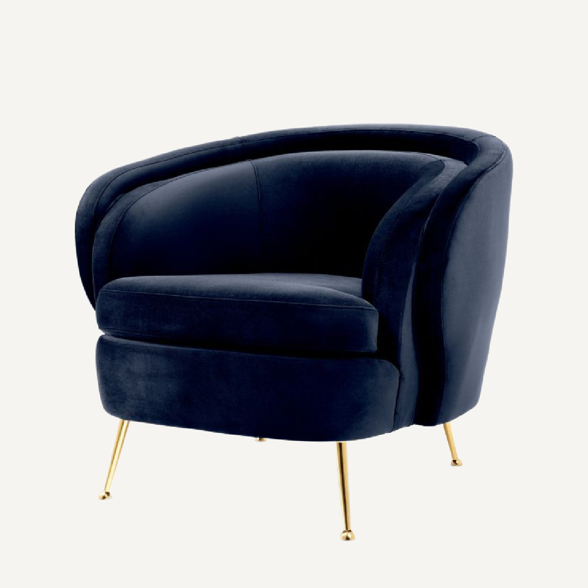 Fauteuil en velours bleu nuit | Eichholtz Orion | REMO-HOME, mobilier et décoration d'intérieur
