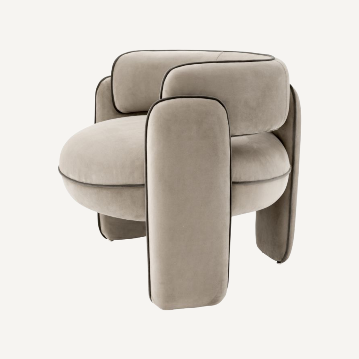 Fauteuil en velours greige | Eichholtz Chaplin | REMO-HOME, mobilier et décoration d'intérieur