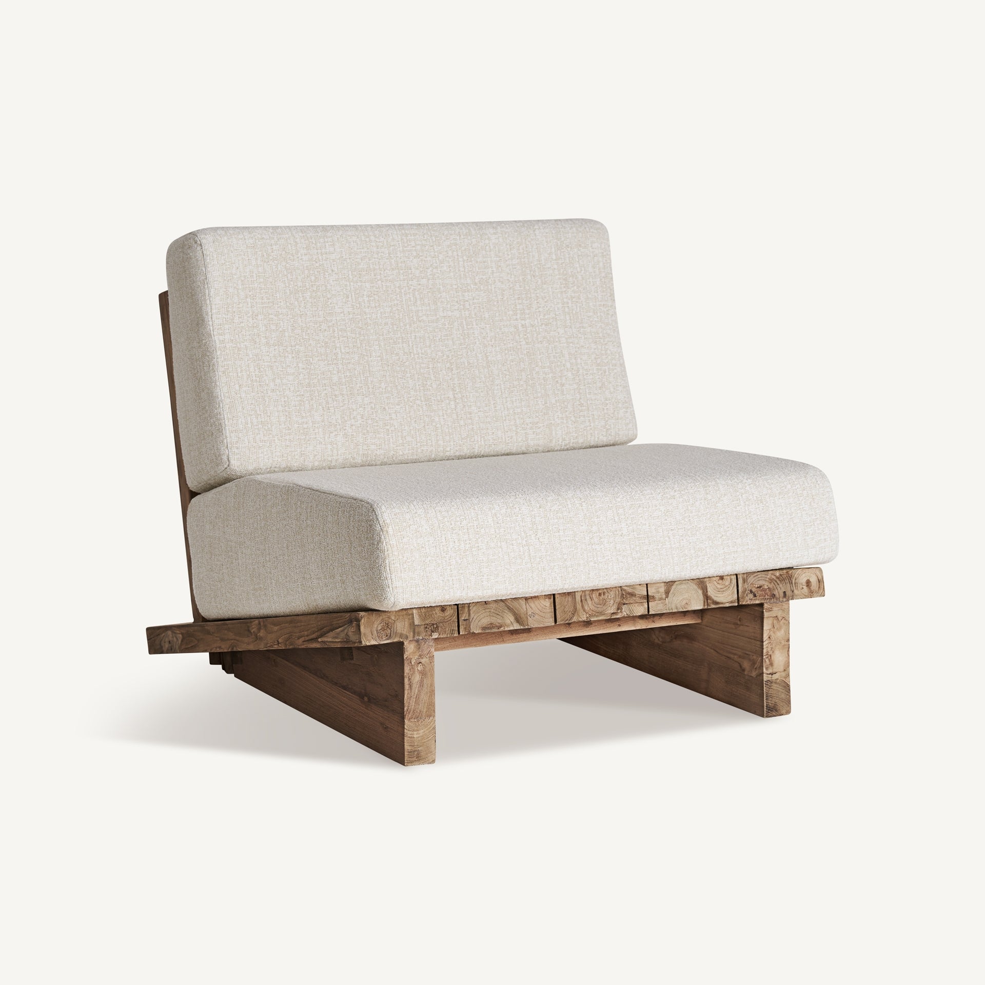Fauteuil extérieur teck recyclé et tissu housse amovible | VICAL Pure | REMO-HOME, mobilier design et décoration d'intérieur