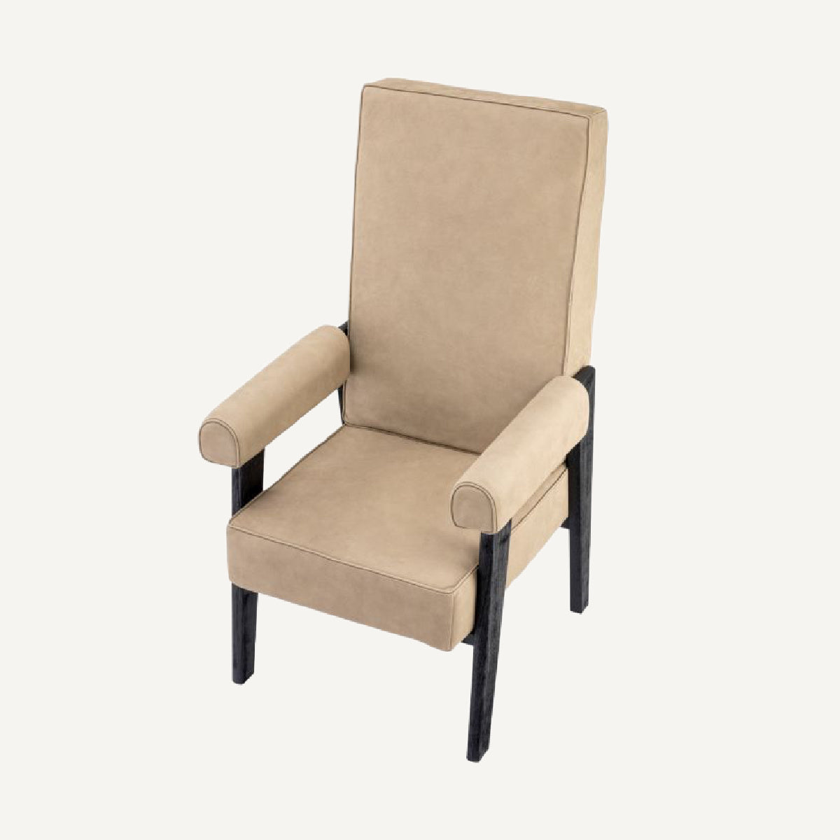 Fauteuil haut en nubuck beige | Eichholtz Felippe | REMO-HOME, mobilier et décoration d'intérieur