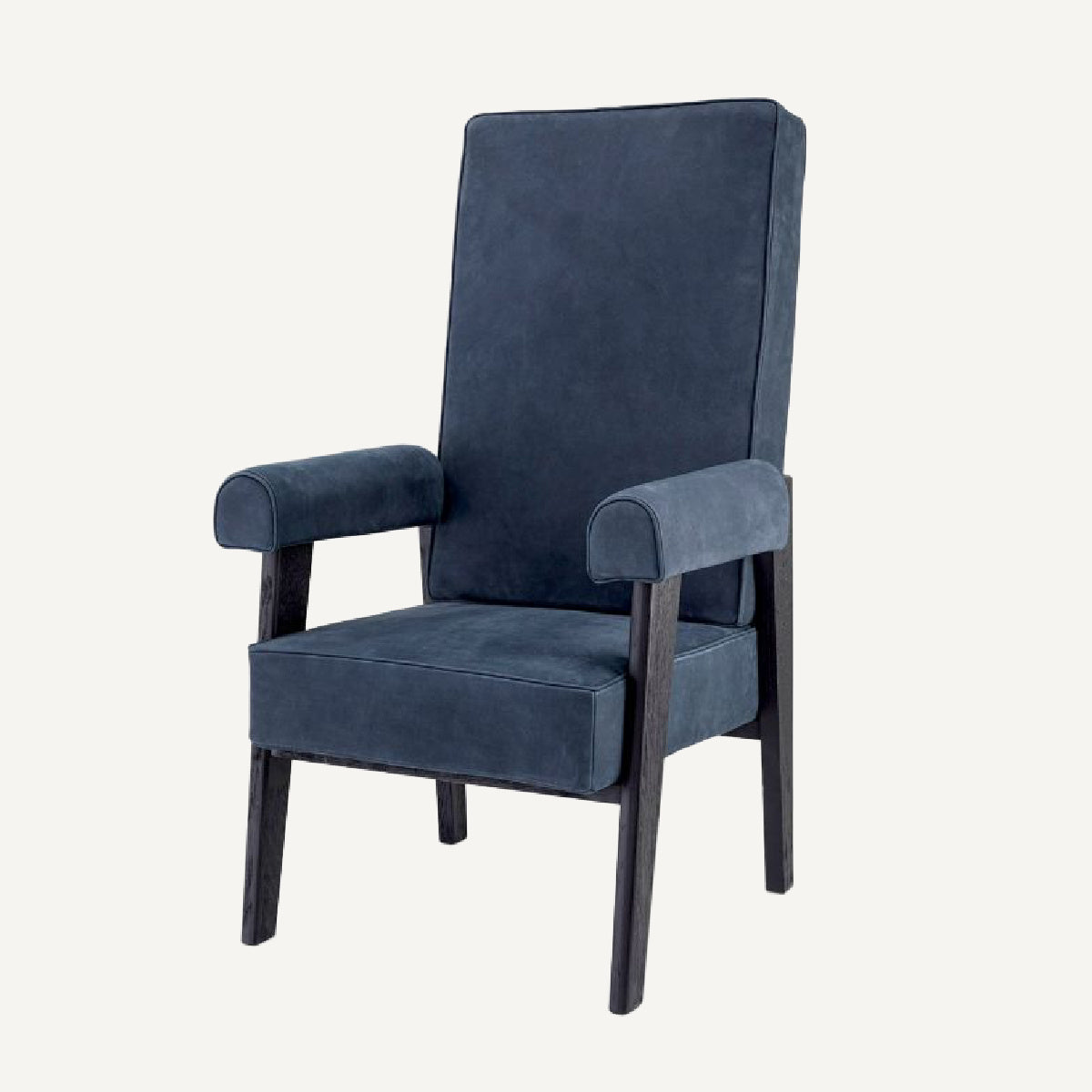 Fauteuil haut en nubuck bleu | Eichholtz Felippe | REMO-HOME, mobilier et décoration d'intérieur