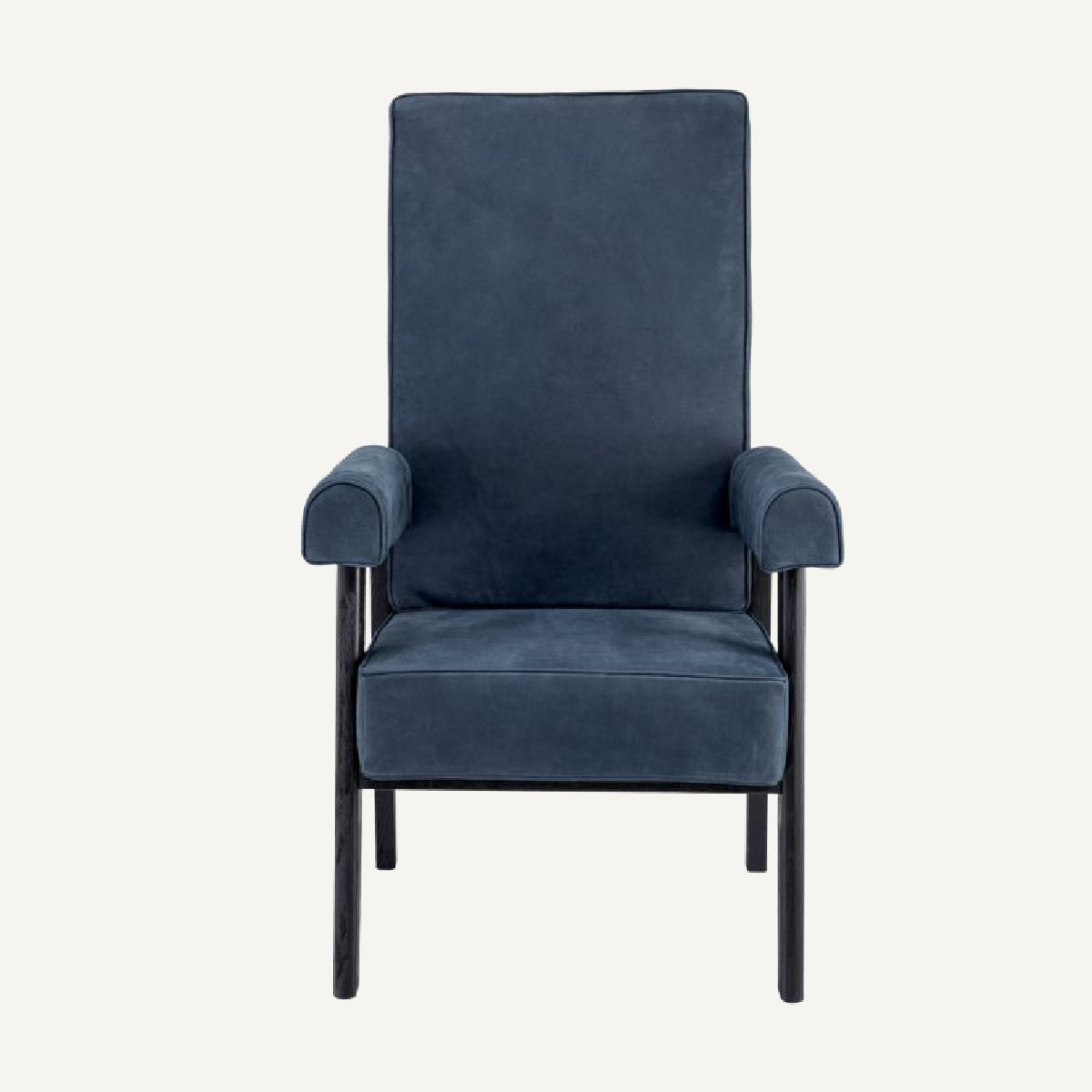 Fauteuil haut en nubuck bleu | Eichholtz Felippe | REMO-HOME, mobilier et décoration d'intérieur