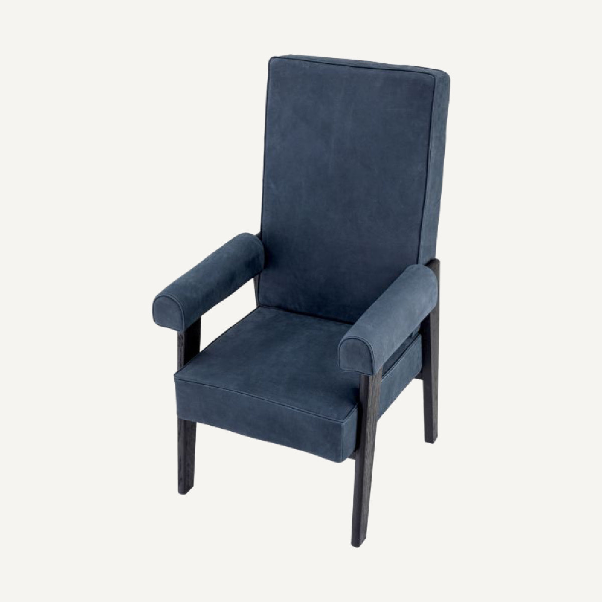 Fauteuil haut en nubuck bleu | Eichholtz Felippe | REMO-HOME, mobilier et décoration d'intérieur