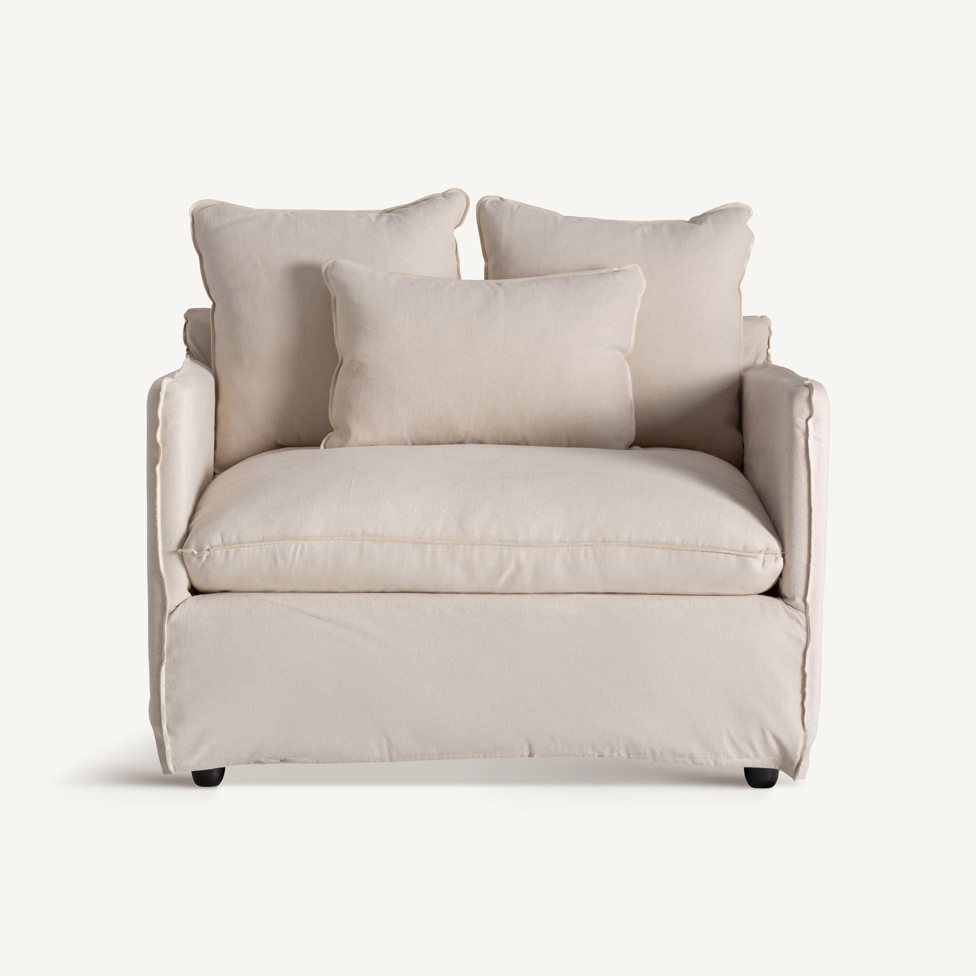 Fauteuil lin beige et coton | VICAL Pugnac | REMO-HOME, mobilier design et décoration d'intérieur