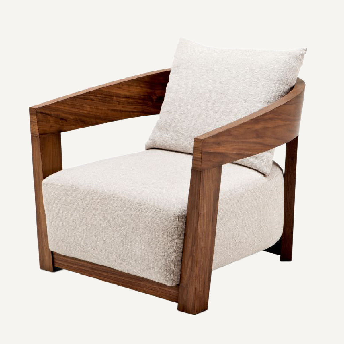 Fauteuil marron en tissu beige | Eichholtz Rubautelli | REMO-HOME, mobilier et décoration d'intérieur