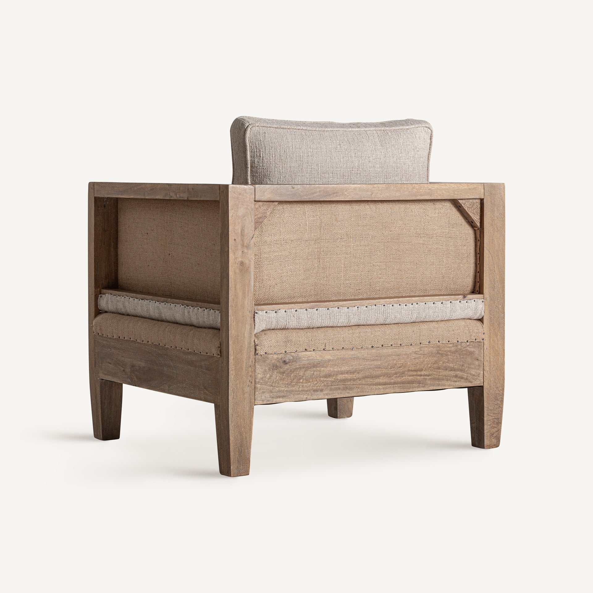 Fauteuil moderne tissu beige en lin | VICAL Grube | REMO-HOME, mobilier design et décoration d'intérieur