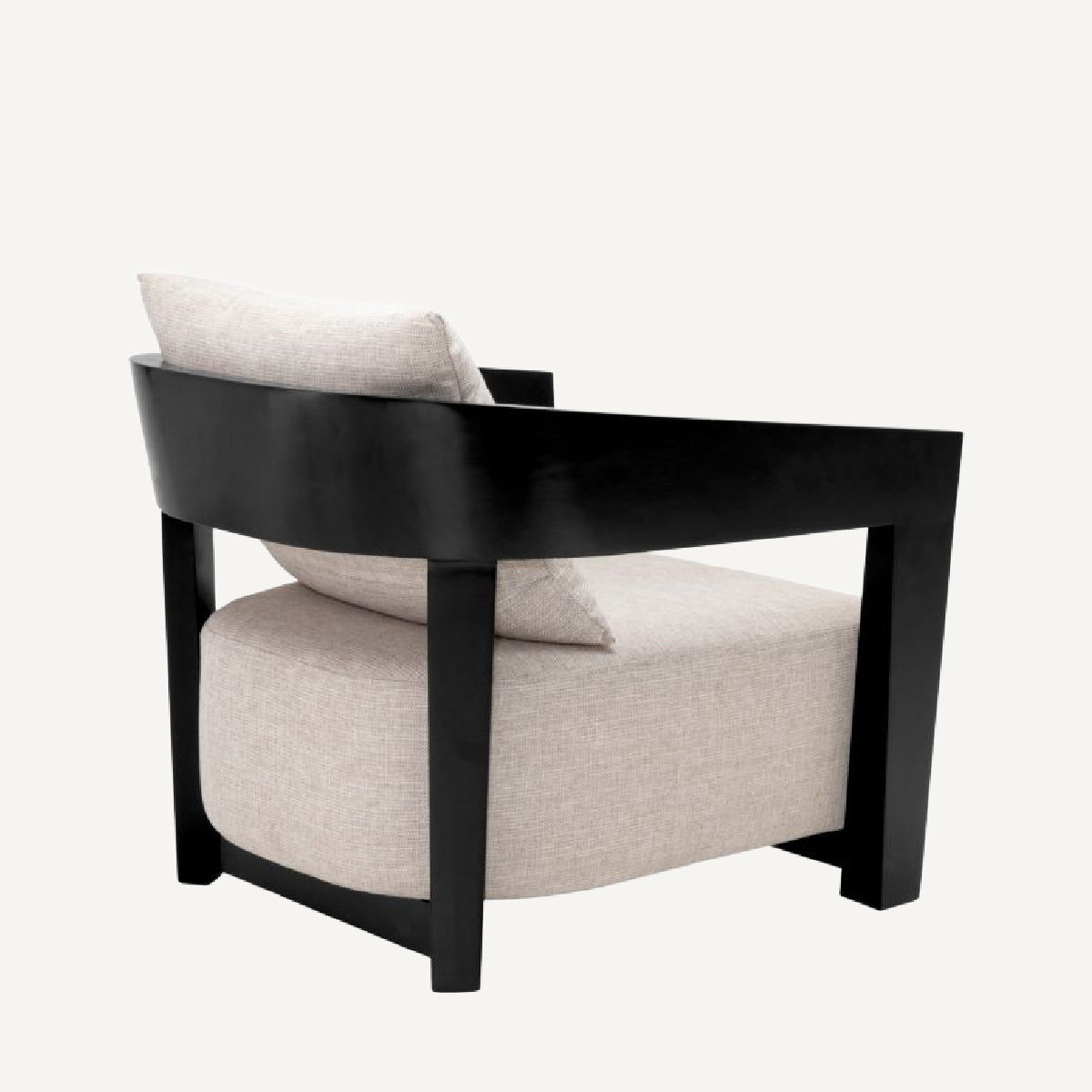 Fauteuil noir en tissu beige | Eichholtz Rubautelli | REMO-HOME, mobilier et décoration d'intérieur