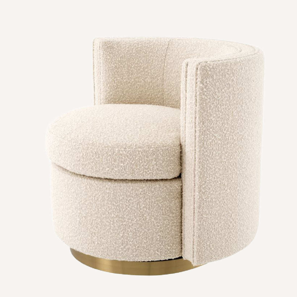 Fauteuil pivotant bouclé crème | Eichholtz Amanda | REMO-HOME, mobilier et décoration d'intérieur