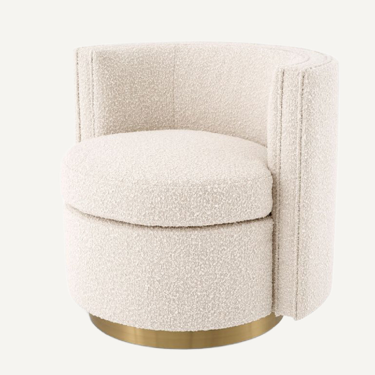 Fauteuil pivotant bouclé crème | Eichholtz Amanda | REMO-HOME, mobilier et décoration d'intérieur