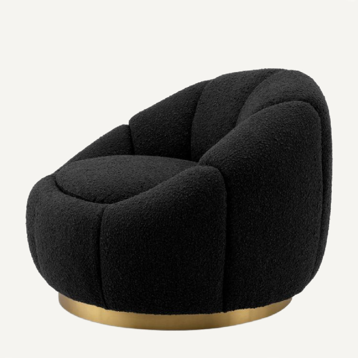 Fauteuil pivotant bouclé noir | Eichholtz Inger | REMO-HOME, mobilier et décoration d'intérieur