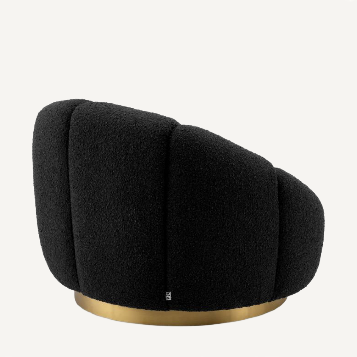 Fauteuil pivotant bouclé noir | Eichholtz Inger | REMO-HOME, mobilier et décoration d'intérieur