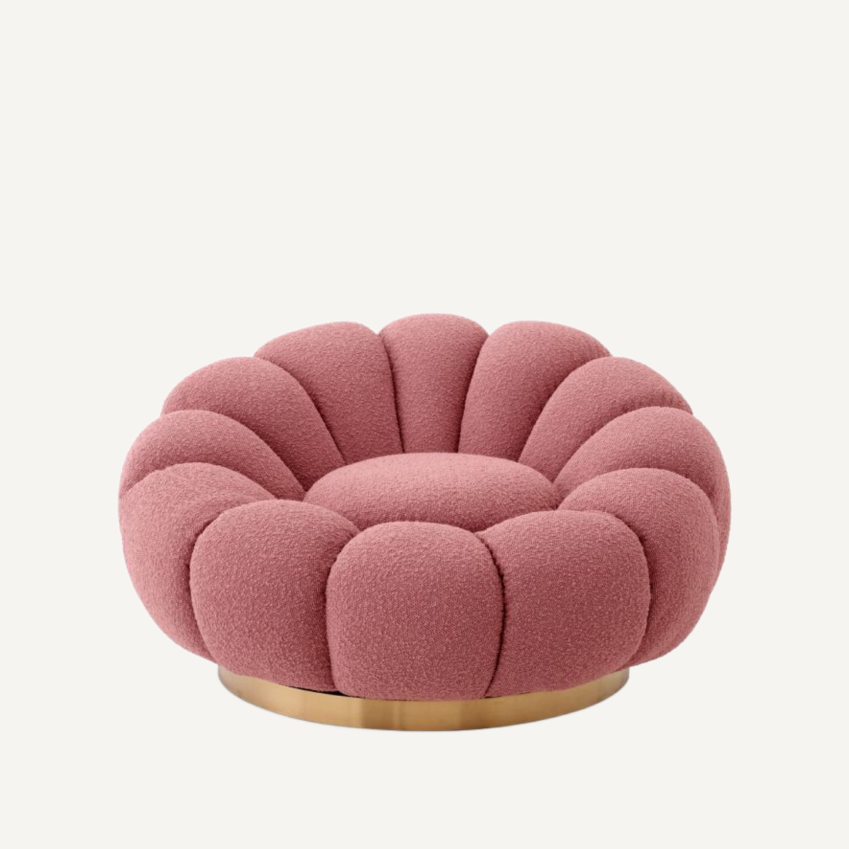 Fauteuil pivotant bouclé rose | Eichholtz Mello | REMO-HOME, mobilier et décoration d'intérieur