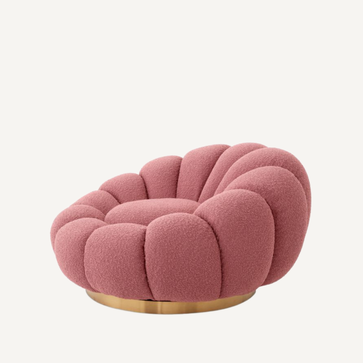 Fauteuil pivotant bouclé rose | Eichholtz Mello | REMO-HOME, mobilier et décoration d'intérieur