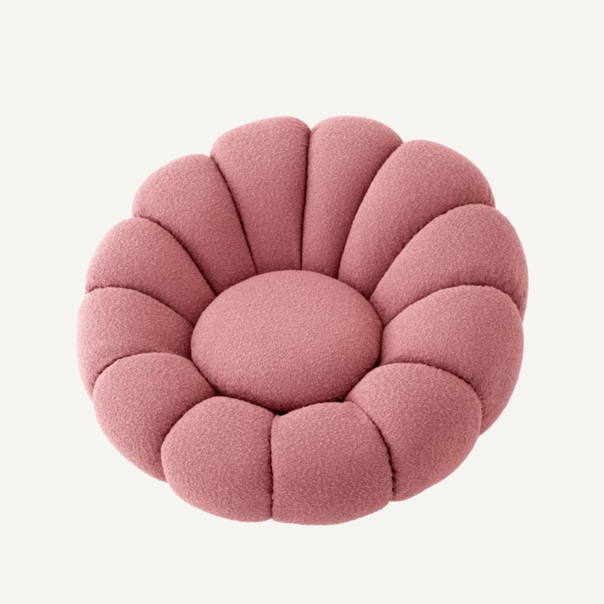 Fauteuil pivotant bouclé rose | Eichholtz Mello | REMO-HOME, mobilier et décoration d'intérieur