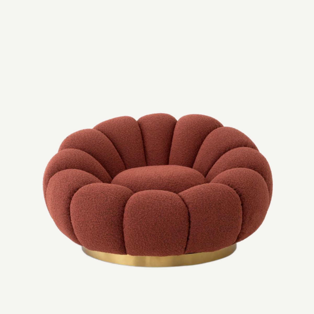 Fauteuil pivotant bouclé rouge | Eichholtz Mello | REMO-HOME, mobilier et décoration d'intérieur