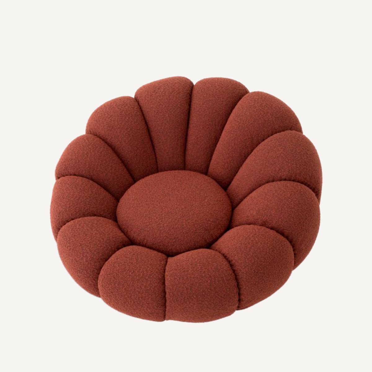 Fauteuil pivotant bouclé rouge | Eichholtz Mello | REMO-HOME, mobilier et décoration d'intérieur