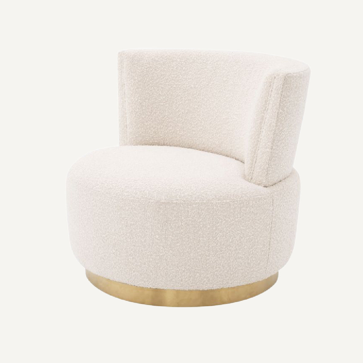 Fauteuil pivotant bouclé crème | Eichholtz Alonso | REMO-HOME, mobilier et décoration d'intérieur