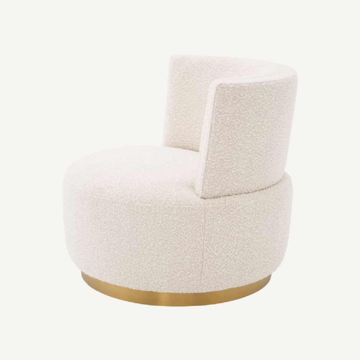 Fauteuil pivotant bouclé crème | Eichholtz Alonso | REMO-HOME, mobilier et décoration d'intérieur