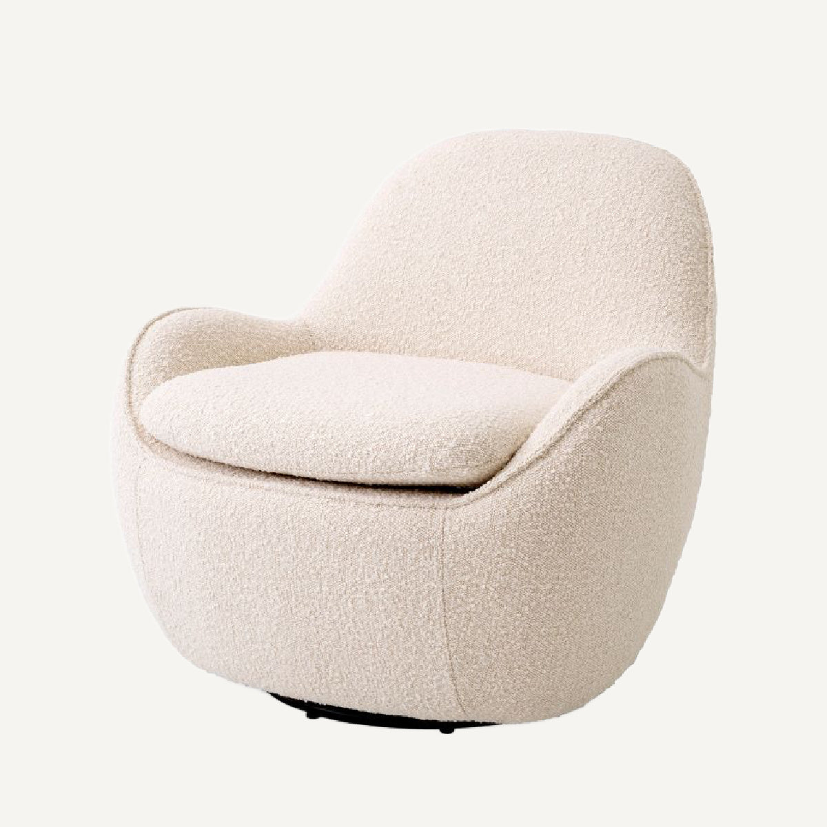 Fauteuil pivotant bouclé crème | Eichholtz Cupido | REMO-HOME, mobilier et décoration d'intérieur