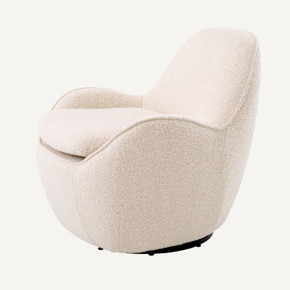 Fauteuil pivotant bouclé crème | Eichholtz Cupido | REMO-HOME, mobilier et décoration d'intérieur