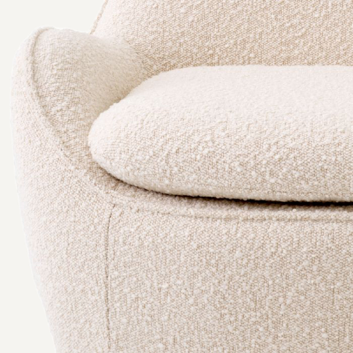 Fauteuil pivotant bouclé crème | Eichholtz Cupido | REMO-HOME, mobilier et décoration d'intérieur